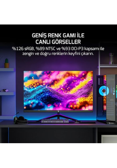 GamePower Sonic T80 27" 0.5 MS 180 Hz QHD 2K Fast IPS LED Monitör