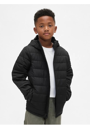 Gap V-frch Lw Logo Puffer Mont Siyah