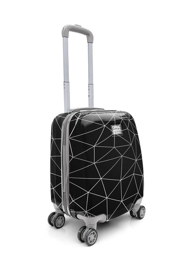 Coral High Renkli Desenli Mini Kabin Boy Valiz 40cm 16763 Siyah