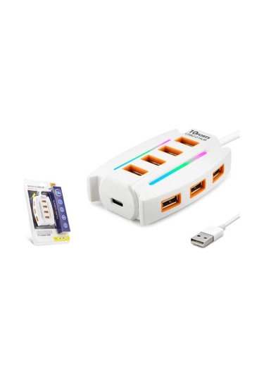 Hadron Hdx7037 Usb Hub 10-usb 1.2m Beyaz