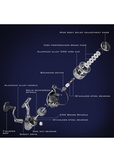 Maoyaya Leofıshıng Se2000 Paslanmaz Çelik Şaftlı Düzgün Dönen Balık Olta Makinası, Alüminyum Makara İle Yüksek Performans Balık Avı