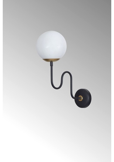 Luzarana Ferro Dikey Sarı-siyah Metal Gövde Beyaz Camlı Tasarım  Aplik