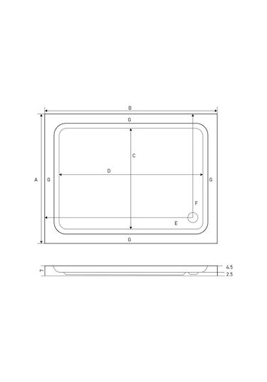 Shower 70X100 Dikdörtgen Flat Duş Teknesi