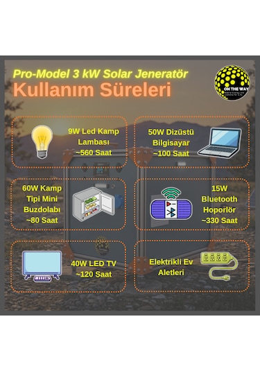 Otw Pro-model 3000w Mobil Güç İstasyonu Lifepo4 Bataryalı Solar Jeneratör