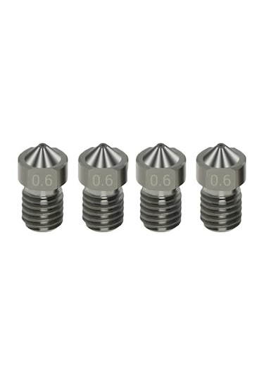 Moly 4 Adet Aibecy V6 Sert Çelik Nozzle, 0.6mm, 1.75mm Filament İçin, 220 C Isı Dayanımı