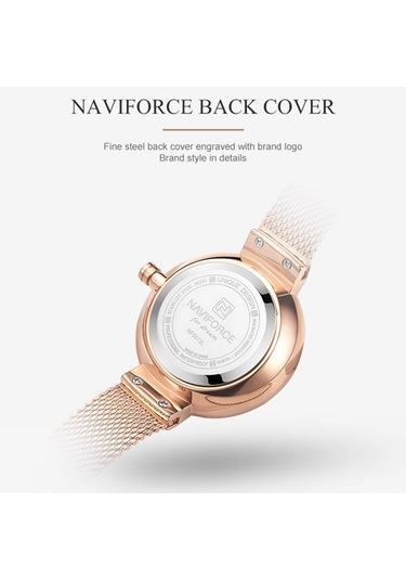 Mavi Naviforce Kadınlar Lüks Gül Altın Kol Saati Bayanlar Moda Sainless Çelik Analog Kuvars Saatler