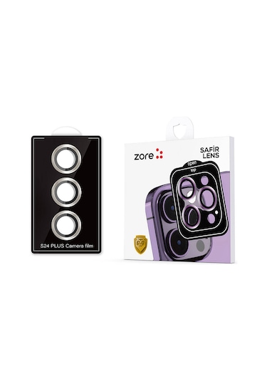Samsung Uyumlu Galaxy S24 Plus Zore Kamera Lens Koruyucu Cam Filmi Gümüş