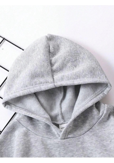 Alfanora Çocuk Unisex Kapüşonlu Naruto Baskılı Pamuklu Sweatshirt - Gri