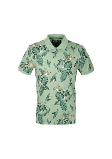 Erkek Haki Baskılı Slim Fit Dar Kesim Polo Yaka %100 Pamuk T-shirt Ncs Jeans 1178-haki Haki