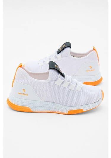 Rahat Kalıp Lastik Bağcıklı Çocuk Unisex Beyaz Oranj Spor Ayakkabı V2qnt-3 Beyaz Oranj