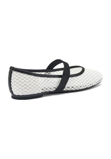 Avorio Babet Kadın 69x5 Frau Zanza Mesh Ballet Flats Avorio Beyaz - Siyah