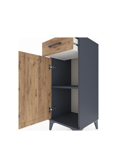 Hyperion Komodin Tek Raflı Tek Çekmeceli Tek Kapaklı 44x44x10... Antrasit