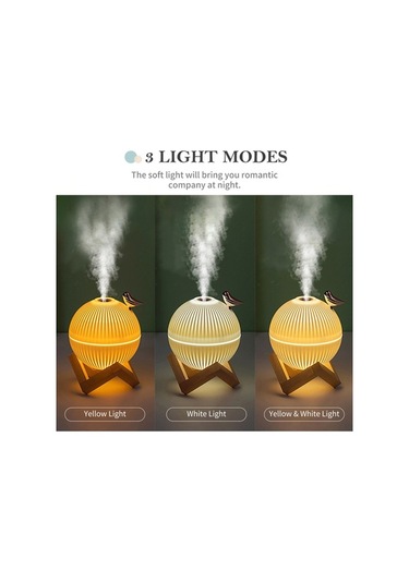 Novahub 3 Işık Modlu Beyaz Tukan Şekilli Usb Nemlendirici - Sessiz Oda Havası Temizleyici