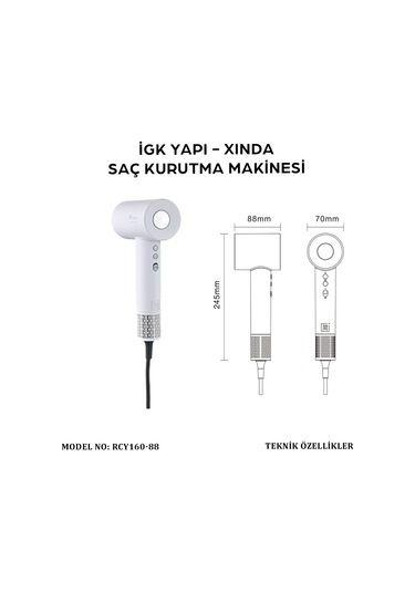 İgk Yapı Xında Saç Kurutma Makinesi Rcy160-88