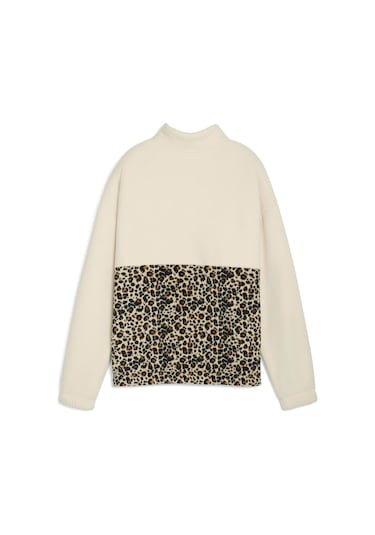 Puma Ess Graphıc Animal Relaxe Krem Kadın Fermuarlı Sweatshirt 000000000102266237 Bej