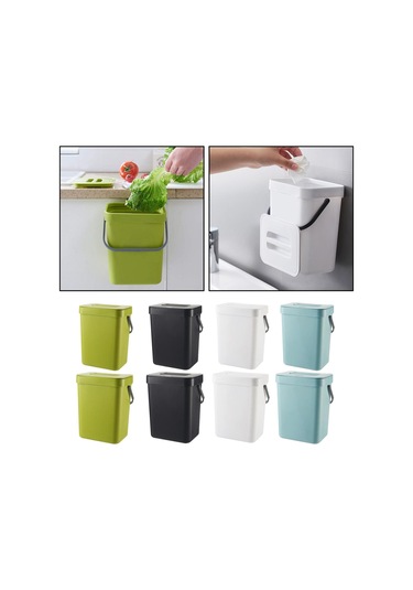 Suntek Modern Atık Çöp Kutusu Duvara Monte Ofis Siyah-3l-orta Siyah