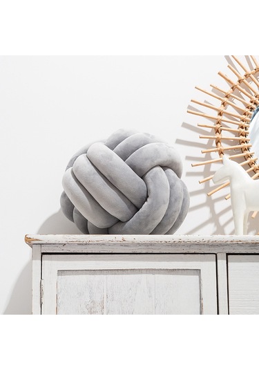 Tek Renkli Yastık, Üçlü İp Kristal Tüylü 35cm-13 Ekru