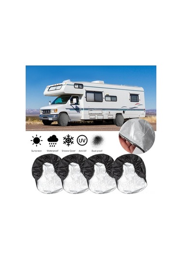 Besthome1 Karavan Ve Kamp Aracı Lastik Kılıfı Uv Koruma, Toz Geçirmez, 4 Lü Set, 73cm Çap 27-29 İnç