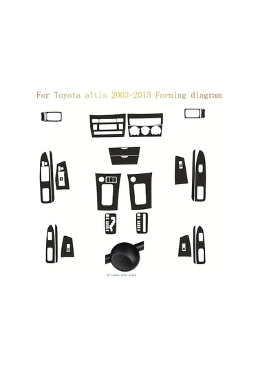 Sandwich Motion003 Toyota Carola 2002-2006 İç Kontrol Paneli Kolu Karbon Fiber Kapı Şapka Siyah Arka Dekor Ekipmanı