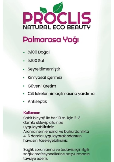 Proclis Palmarosa Yağı 3 x 10 ML