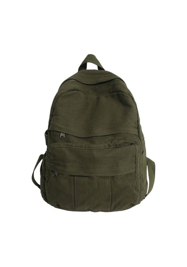 High Quality Shoe Bag Büyük Kapasiteli Çok Bölmeli Öğrenci Sırt Çantası - Kahverengi Yeşil