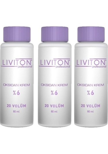 Liviton 20 Volume %6 Oksidan Krem 3 x 60 ML