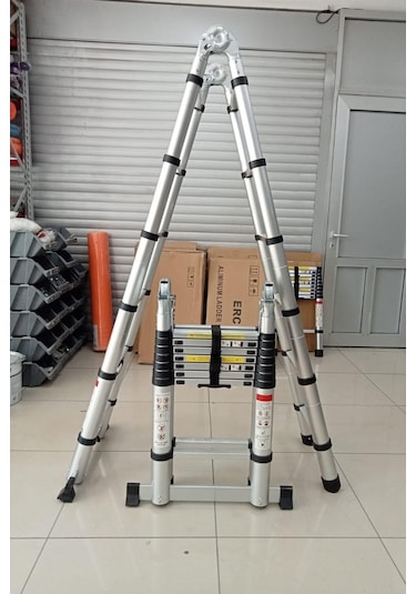 Ebax 2.8+2.8 , 5,6 Metre,9+9 Basamak, 18 Basamak Çift Yönlü Teleskopik Merdiven