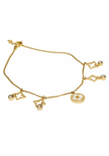 Kadın Sallanan Çiçek Ve Taş Model Çelik Halhal Gold