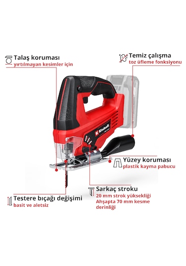 Einhell TC-JS 18 Li - Solo Akülü Dekupaj Testere - 4321209