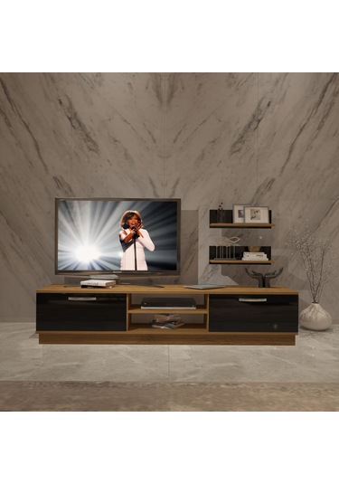 Decoraktiv Eko 4b Mdf Dvd Tv Ünitesi Tv Sehpası Pera - Siyah