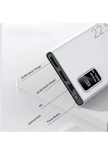 Tonex Pd-20 20000 Mah Pd 22.5w Hızlı Ekranlı Powerbank Siyah