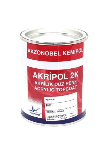 Akzonobel Akripol 2k Düz Renk-kristal Beyaz-pgu-1 Lt.