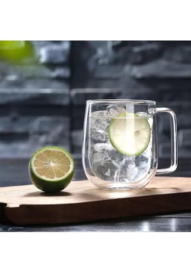 Perotti Çift Cidarlı Cam Bardak Kupa 300 ml 12468