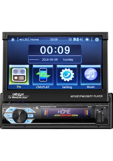 İndash 7 İnc Double Teyp Dokumatik Bluetooth Usb-sd-aux 1080p Hd + Kamera Hediyeli 7"