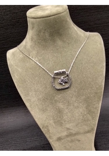 925 Ayar Gümüş Akvaryum Temalı Balık Modelli Kolye Gümüş