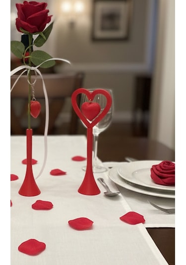 Romantik Masa Dekoru Sevgililer Günü - Yemek Masası Dekoru