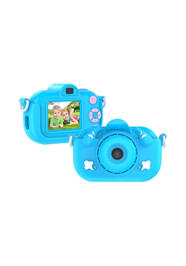 Vkemall Mavi Çocuklar Dijital Kamerası - 12mp 1080p, Ön Arka Çift Kamer, 2.0" Ips Ekran, Otomatik Odak,  İçin Dahili Pil