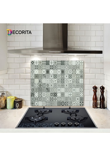 Decorıta Cam Ocak Arkası Koruyucu | Karakalem Çizim