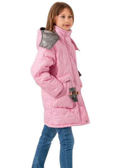 Kız Çocuk Kapitone Model Fermuar Kapama Kapüşonu Çıkabilen Astarlı Ayıcık Aksesuarlı Pembe Renk Mont Pembe Kız Çocuk Kapitone Model Fermuar Kapama Kapüşonu Çıkabilen Astarlı Ayıcık Aksesuarlı Pembe Renk Mont Pembe