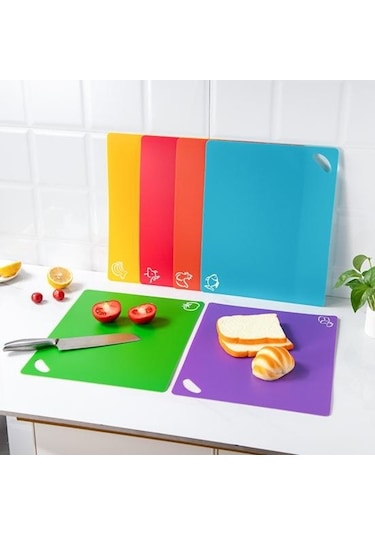 Yeşil Kaymaz Bpa İçermeyen Kesme Tahtası Esnek Katlanabilir Kesme Mat Asılı Delik Tasarımı Et Sebze İnce Doğrama Tahtası