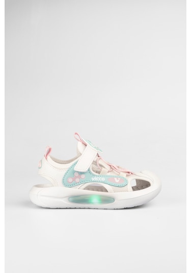 Vicco Rocket Işıklı Kız Okul Öncesi Beyaz Sandalet Beyaz