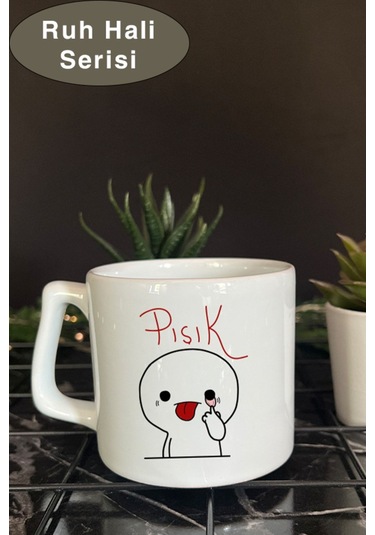 Ruh Hali Serisi Komik Yazılı Tasarım Bardak, Hediye Kupa Bardak Black