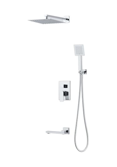 Gms Ankastre Kare 3 Yönlü Banyo Duş Bataryası Yağmurlama Ank006 Krom