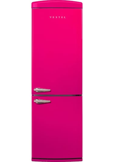 Vestel RETRO NFK37011 330 L No-Frost Buzdolabı Pembe