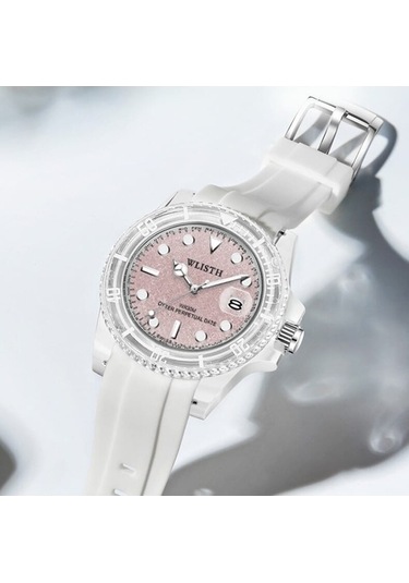 Yingfu S540 Kadın Saati Beyaz Kadran, Pembe Gövde, Koyu Renk Kişiler İçin Beyaz