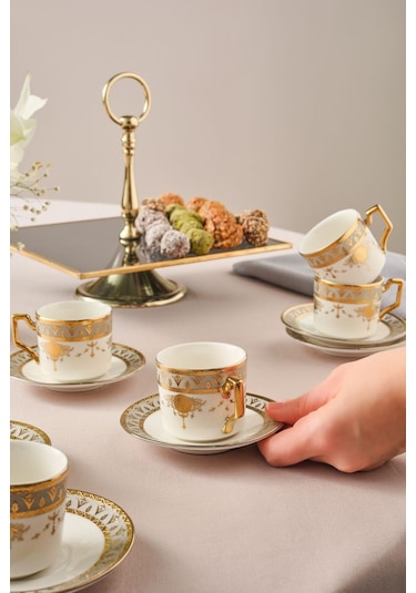 Karaca  Tuğra 6 Kişilik Kahve Fincan Takımı 100 Ml