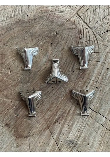 NİKEL RENK KUTU AYAGI DEKORATİF MİNİ KUTU AYAK KELEBEK AYAK 100AD