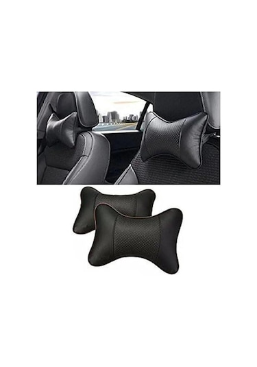 Oto Araç Boyun Yastığı Ortopedik Seyehat 2 Adet Siyah