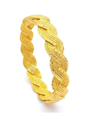 Ferizz Blz-3020 Altın Kaplama Lazerli Örgü Kadın Bilezik Altın