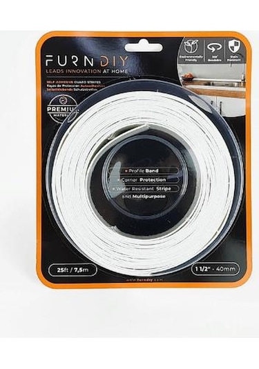 Furndiy Kendinden Yapışkanlı Kenar Ve Köşe Koruyucu Şerit Bant Beyaz 40 Mm X 7,5 Mt